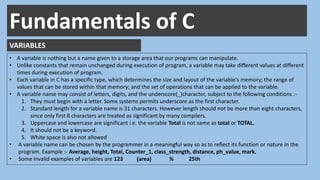 Constants variables data_types
