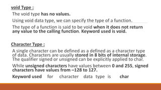 Constants Variables Datatypes by Mrs. Sowmya Jyothi | PDF