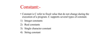 Constant, variables, data types | PPTX | Programming Languages | Computing