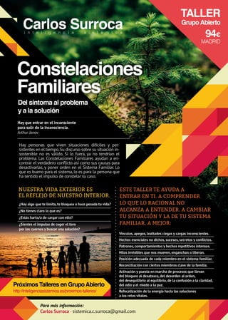 Constelaciones Familiares: del síntoma al problema y a la solución.