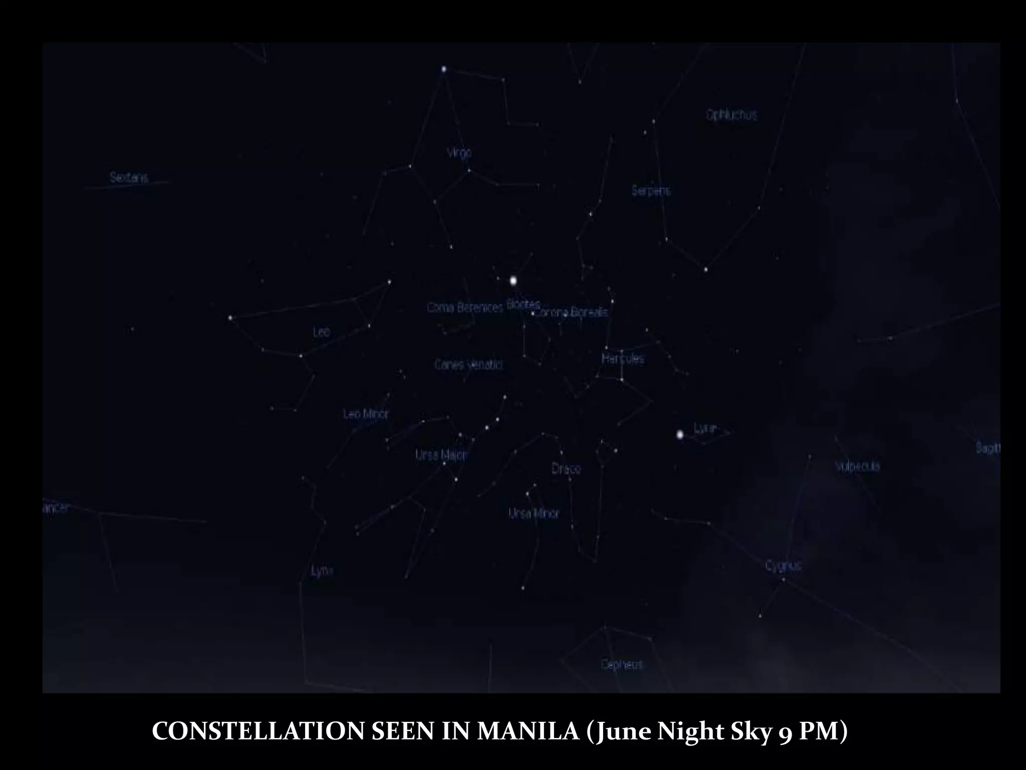 CONSTELLATION SEEN IN MANILA (June Night Sky 9 PM)
 