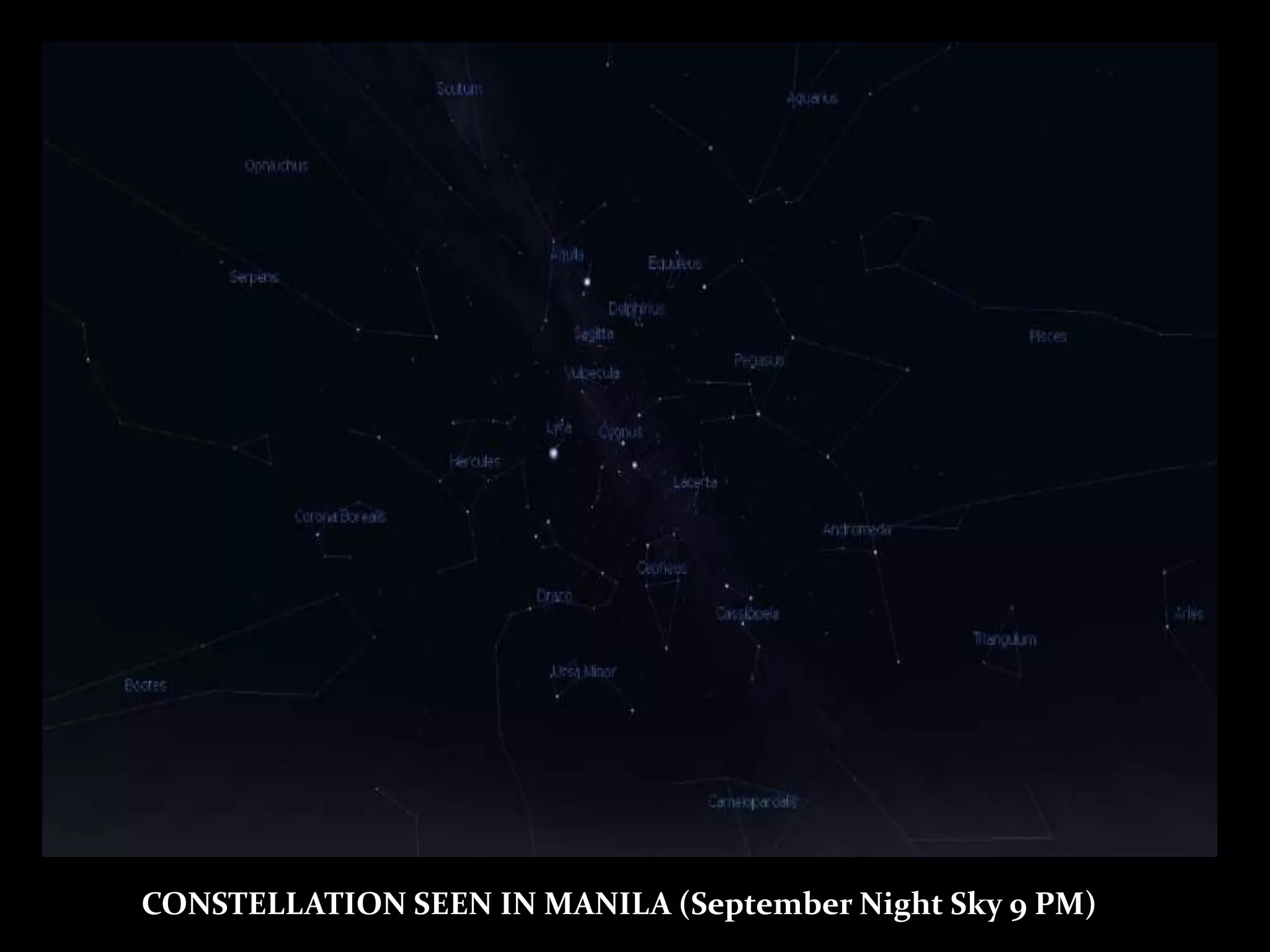 CONSTELLATION SEEN IN MANILA (September Night Sky 9 PM)
 