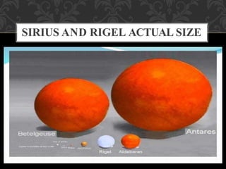 SIRIUS AND RIGEL ACTUAL SIZE
 