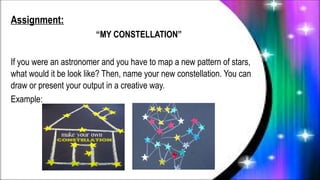 Math Constellations Assignment CONSTELLATIONS a pattern of stars in the night sky. | PPTX