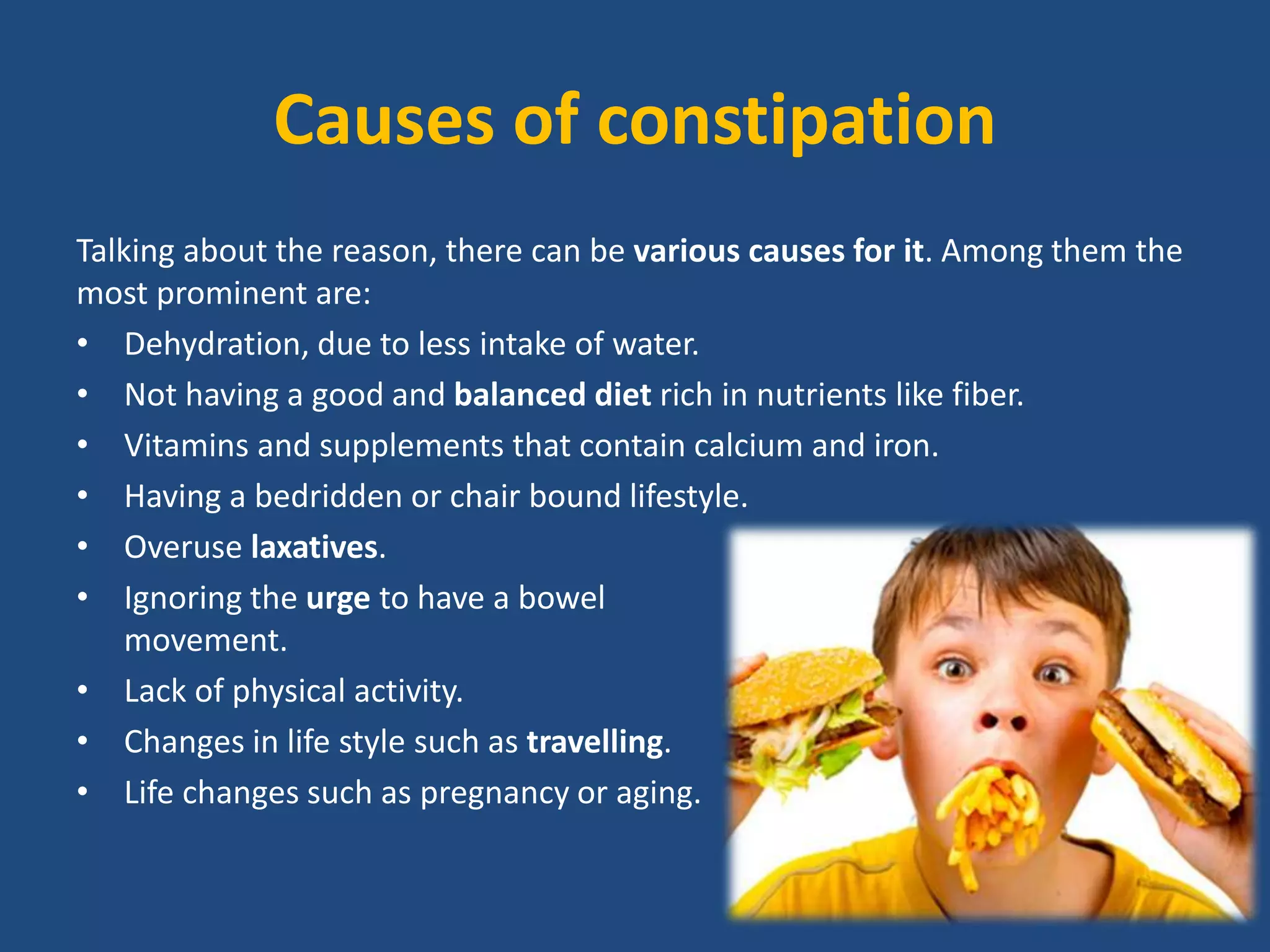 Less Constipation Constipation problems and the ultimate cure | PPTX