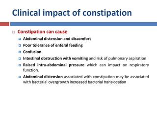 Constipation in hospitalized patients