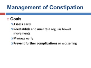 Constipation in hospitalized patients