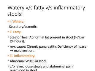 Stool Fat constipation, diarrhea, aCUTE GASROENTRITIS.pptx