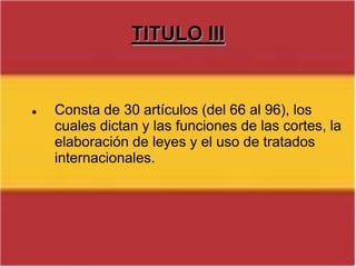 Artículo 61El Rey, al ser proclamado ante las Cortes Generales, prestará juramento de desempeñar fielmente sus funciones, guardar y hacer guardar la Constitución y las Leyes y respetar los derechos de los ciudadanos y de las Comunidades Autónomas.