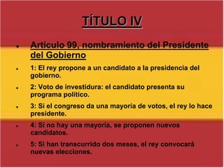 2: Voto de investidura: el candidato presenta su programa político.