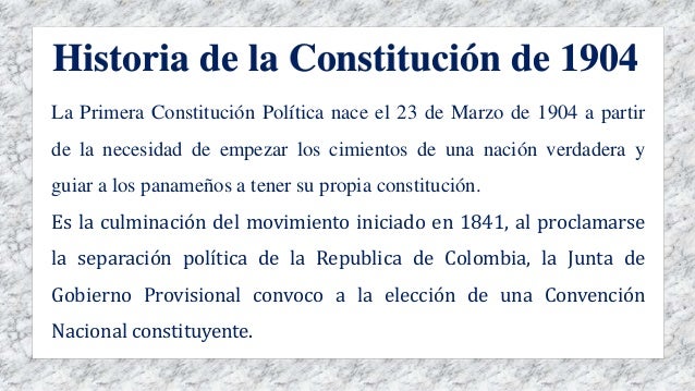 Constitución Política de la República de Panamá 1904 – 1941
