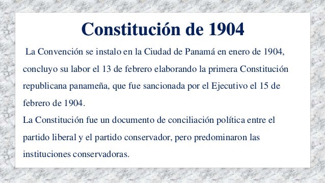 Constitución Política de la República de Panamá 1904 – 1941