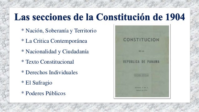 Constitución Política de la República de Panamá 1904 – 1941