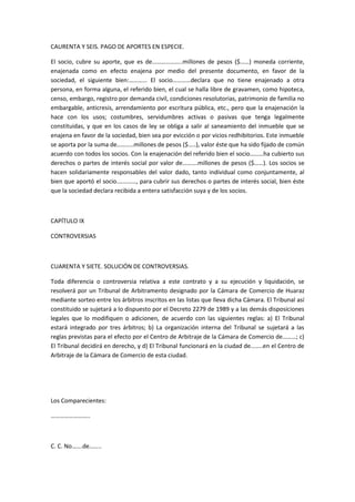 Constitución de sociedad colectiva