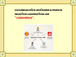 La palabra que más se utilizó durante el proceso de redacción de la constitución fue la de  &quot;consenso&quot; . 
