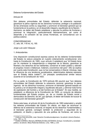 Constitución peruana comentada tomo i