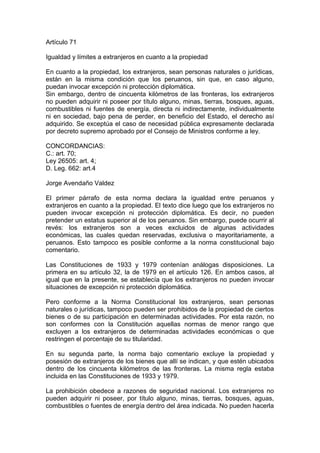 Constitución peruana comentada tomo i