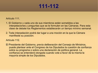 El Gobierno responde solidariamente en su gestión política ante el Congreso de los Diputados. 