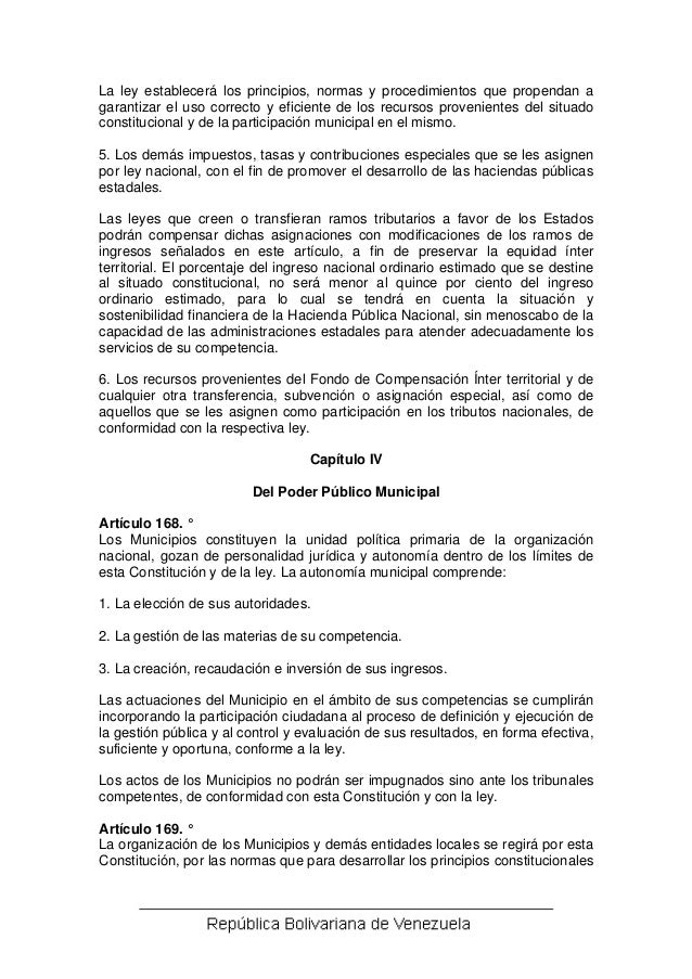 CONSTITUCIÓN DE LA REPUBLICA BOLIVARIANA DE VENEZUELA 1999