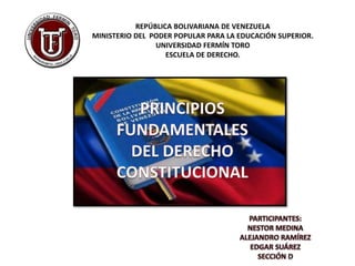 REPÚBLICA BOLIVARIANA DE VENEZUELA
MINISTERIO DEL PODER POPULAR PARA LA EDUCACIÓN SUPERIOR.
UNIVERSIDAD FERMÍN TORO
ESCUELA DE DERECHO.
 
