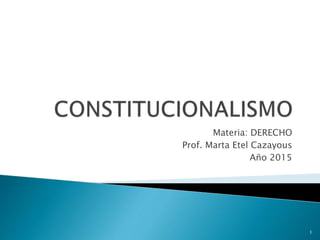 Materia: DERECHO
Prof. Marta Etel Cazayous
Año 2015
1
 