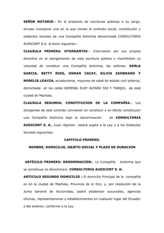 Constitucion de audicont