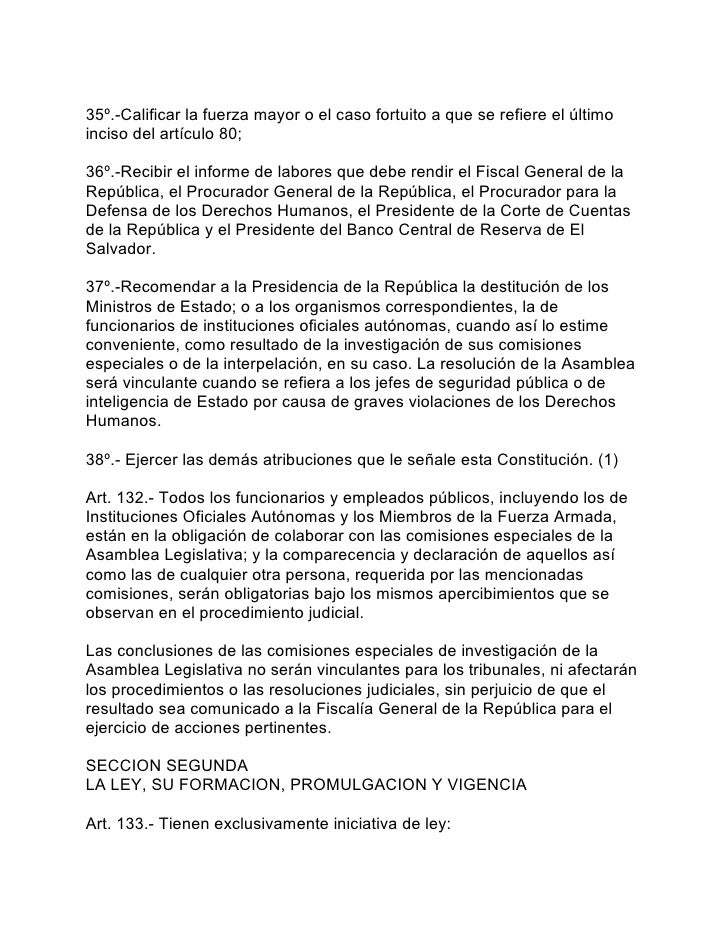 Constitucion De La Republica De El Salvador