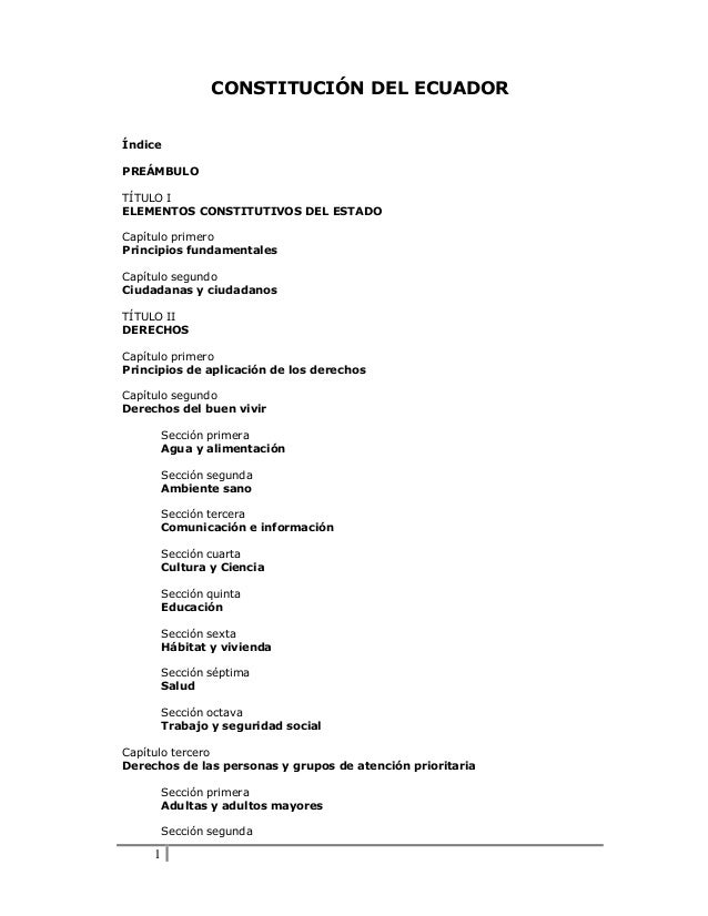 Constitucion de la República del Ecuador 2008.