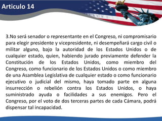 Articulo 10Las facultades que esta Constitución no delegue a los Estados Unidos, ni prohíba a los estados, quedan reservadas a los estados respectivamente o al pueblo. 