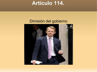 Artículo 114. Dimisión del gobierno
