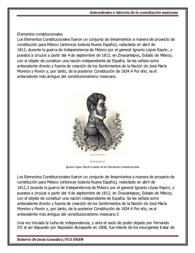 Antecedentes e historia de la constitucion