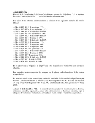 Constitucion politica de la republica de colombia