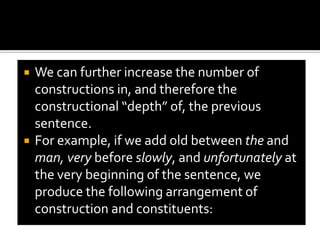Traveled slowly is also a construction with its constituents traveled and slowly.			     traveled slowly			traveled	  slowly