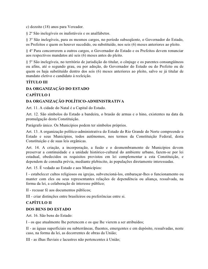 Constituição do Estado do Rio Grande do Norte Constituição do Estado do Rio Grande do Norte