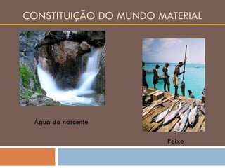 CONSTITUIÇÃO DO MUNDO MATERIAL Água da nascente Peixe 