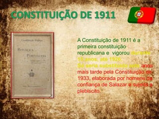 O que é uma Constituição?Documento que contém a lei fundamental de um país. Na Constituição estão definidos por exemplo  os direitos ,liberdades e garantias dos cidadãos; os seus deveres; os órgãos de soberania e o seu funcionamento.