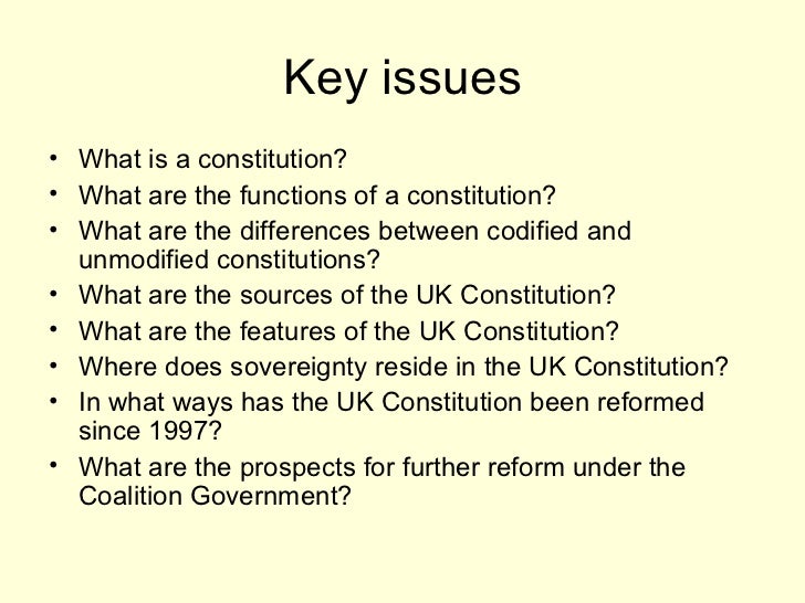 What are the main sources of the U.K. constitution?