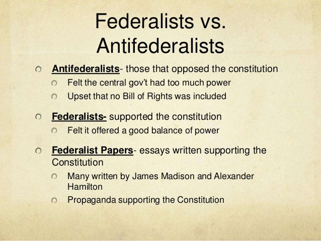 Supporting The Federalist s Constitution