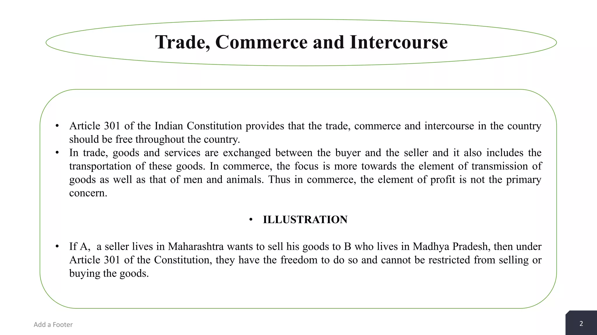 FREEDOM OF TRADE, COMMERCE, AND INTERCOURSE | PPTX