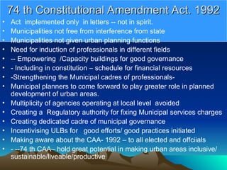 74 th CONSTITUTIONAL AMENDMENT ACT-1992.ppt