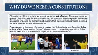 WHY DO WE NEEDA CONSTITUTION?
 