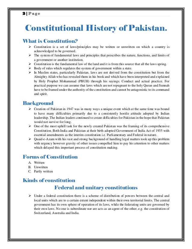 constitutional history of pakistan Legislative history of the constitution the constitution of pakistan 1973 was enacted by the national assembly on april 10, 1973 and. constitutional history of pakistan Legislative history of the constitution the constitution of pakistan 1973 was enacted by the national assembly on april 10, 1973 and.