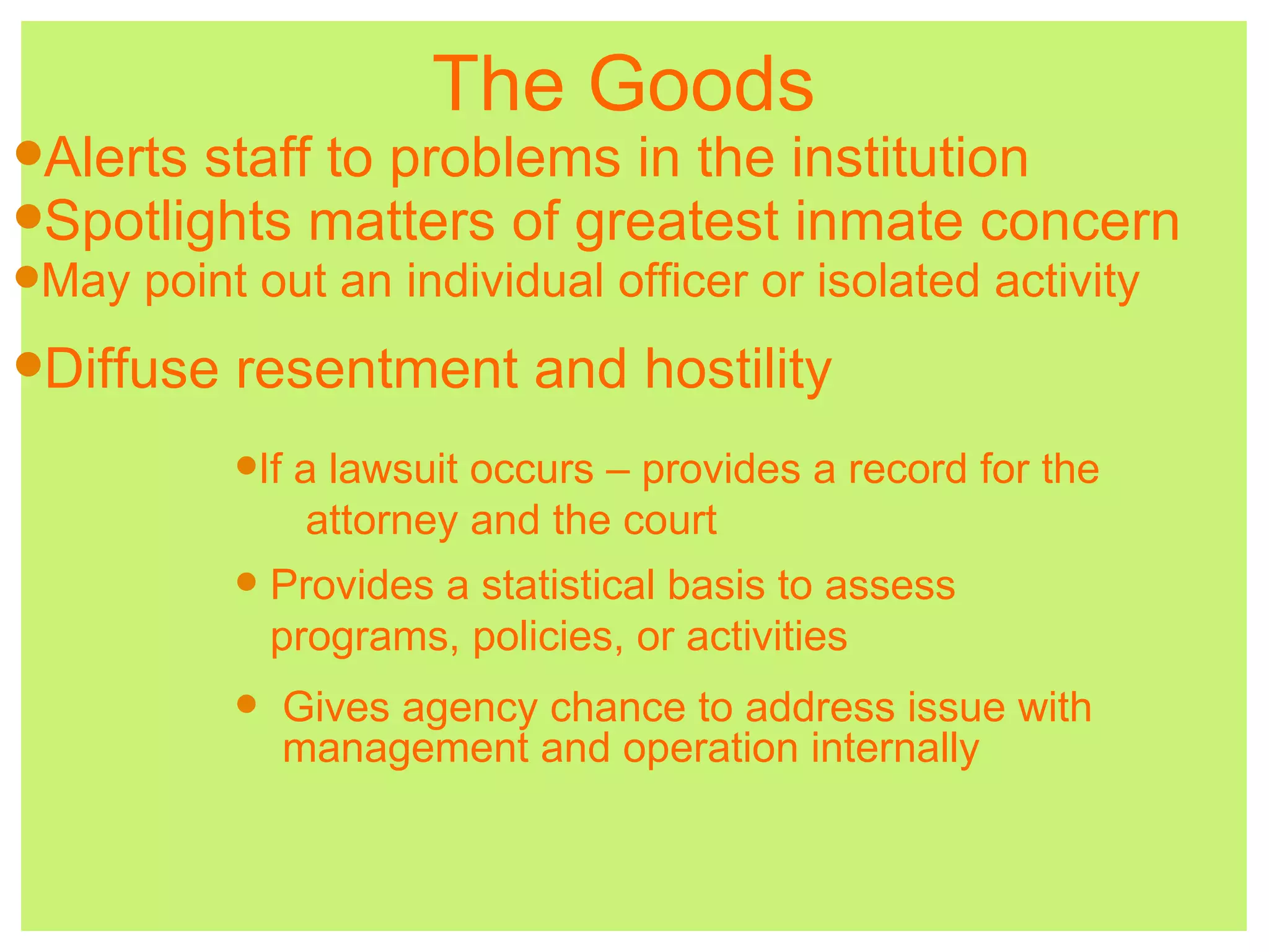Prison Inmate Rights List Constitutional law of corrections brief overview of prisoner's rights | PPT