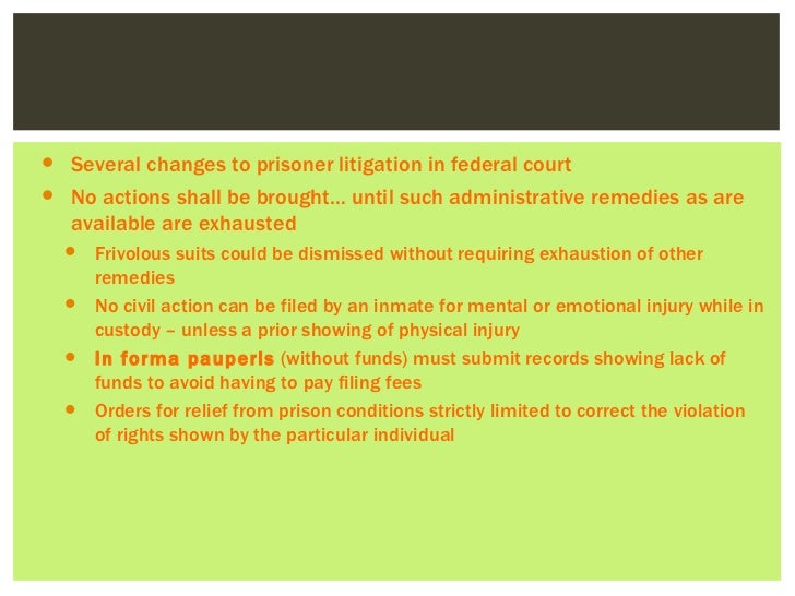 Constitutional law of corrections brief overview of prisoner's rights