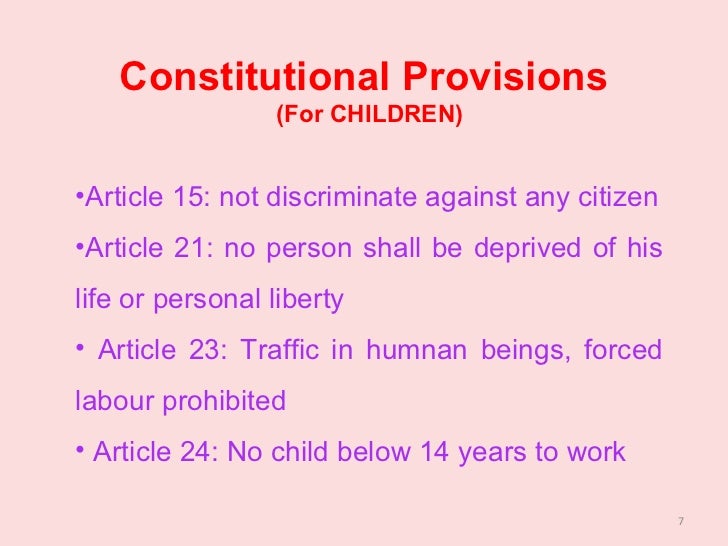Constitutional provisions relating to children and women
