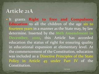 Constitution and education | PPT