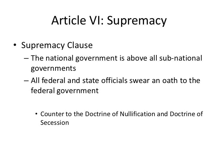 what does the supremacy clause mean