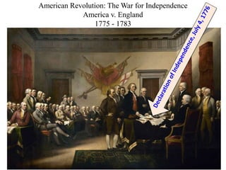 American Revolution: The War for Independence
America v. England
1775 - 1783
 