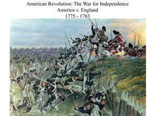 American Revolution: The War for Independence
America v. England
1775 - 1783
 