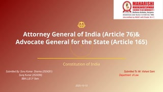 Constitution of India Attorney general of india Advocate general for ...